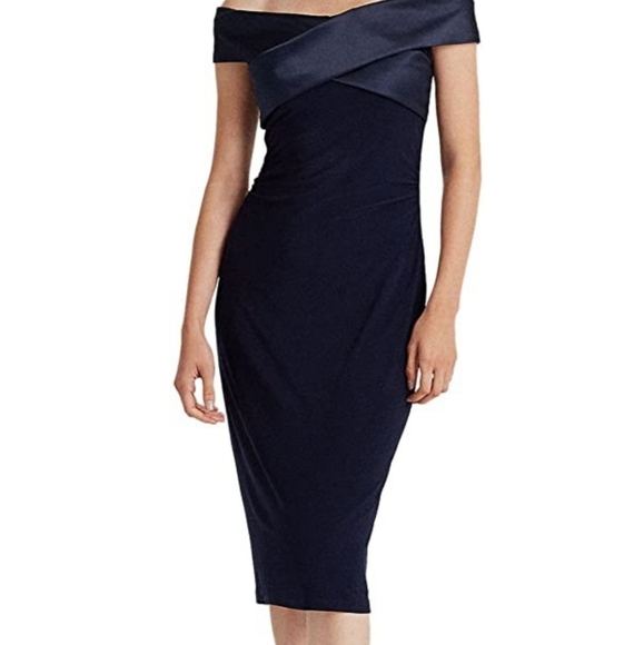 Ralph Lauren Criss Cross Midi Dress - Picture 1 of 6